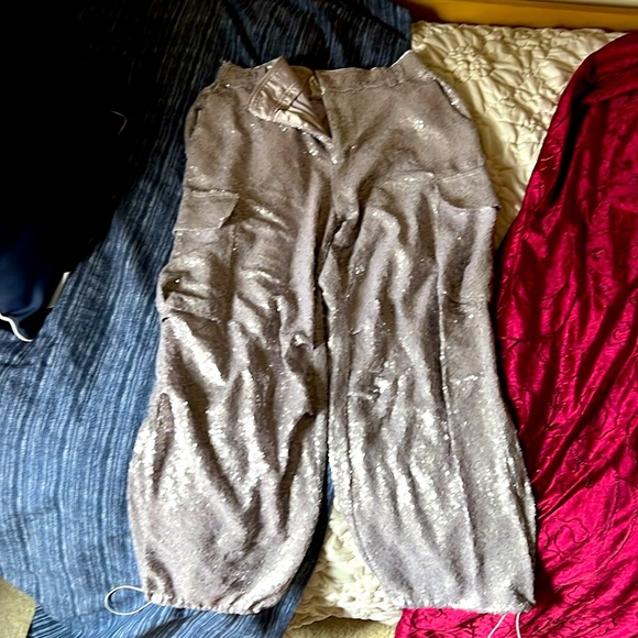 Anthropologie Lilac Sequin Cargo Pants -  Size 10 - Picture 11 of 11